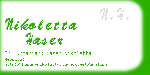 nikoletta haser business card